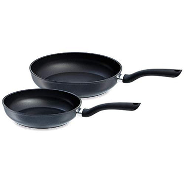Fissler Cenit / 2-piece pan set (Ø 24 cm, Ø 28 cm) coated aluminum pans, non-stick pan, all stove types - including induction, black on sale